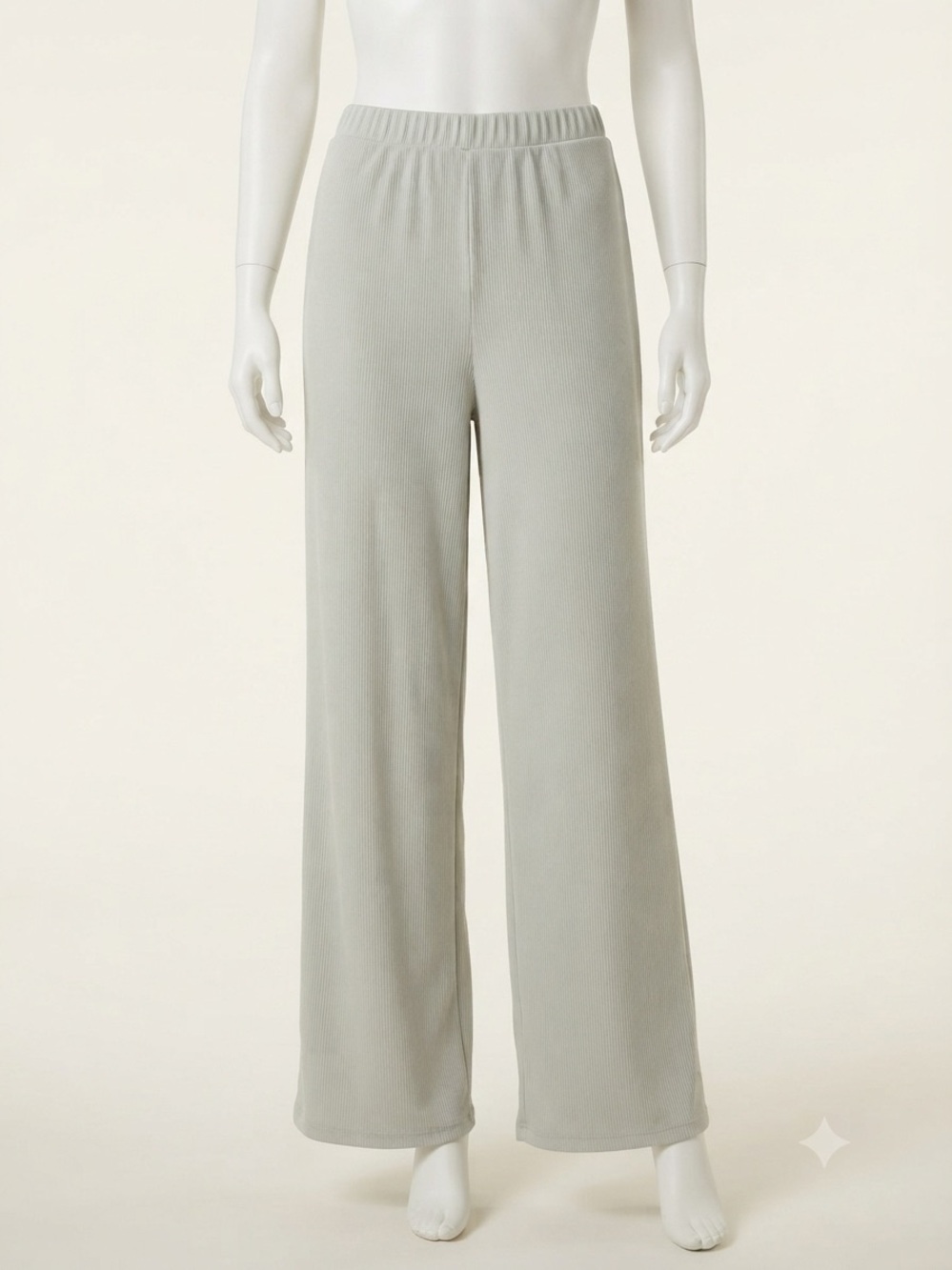 Cider light beige Wide-Leg Ribbed Lounge Pants